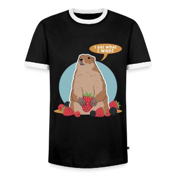 Murmeltiere Munggen Mankai Groundhog Geschenk - Männer Kontrast-T-Shirt - Schwarz/Weiß - Vorne - AI Model Female 172 light (172cm) & AI Model Male 178 light (178cm)