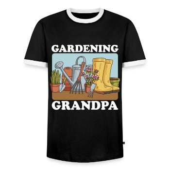 Garden hobby gardener grandpa gardening gift - Men's Ringer Shirt - black/white - Front - AI Model Female 172 light (172cm) & AI Model Male 178 light (178cm)