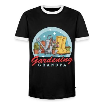 Jardin, jardinier amateur, jardinage, grand-père, cadeau - T-shirt contrasté Homme - noir/blanc - Devant - AI Model Female 172 light (172cm) & AI Model Male 178 light (178cm)