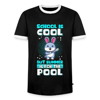 Summer Holidays Holiday School Student Gift - Men's Ringer Shirt - black/white - Front - AI Model Female 172 light (172cm) & AI Model Male 178 light (178cm)