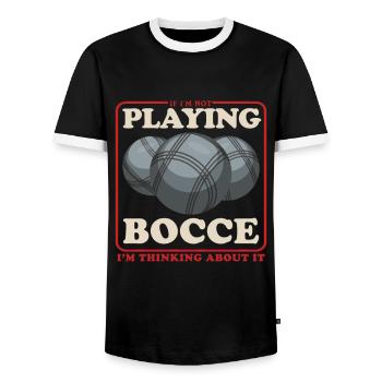 Boccia Bocce Boulesport Bocciaspieler Geschenk - Männer Kontrast-T-Shirt - Schwarz/Weiß - Vorne - AI Model Female 172 light (172cm) & AI Model Male 178 light (178cm)