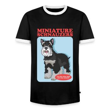 Schnauzer miniature propriétaire Schnauzer chiens cadeau - T-shirt contrasté Homme - noir/blanc - Devant - AI Model Female 172 light (172cm) & AI Model Male 178 light (178cm)