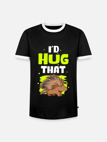Stachelschwein Stachelschweine Geschenk - Männer Kontrast-T-Shirt - Schwarz/Weiß
