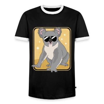 Koala Koalas Koala Bears Koala Bear Gift - Men's Ringer Shirt - black/white - Front - AI Model Female 172 light (172cm) & AI Model Male 178 light (178cm)