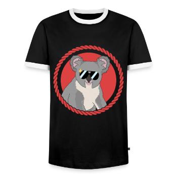 Koala Koalas Koala Bear Koala Bears Gift - Men's Ringer Shirt - black/white - Front - AI Model Female 172 light (172cm) & AI Model Male 178 light (178cm)
