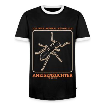 Ants Ant Farm Ant Formicarium Gift - Men's Ringer Shirt - black/white - Front - AI Model Female 172 light (172cm) & AI Model Male 178 light (178cm)