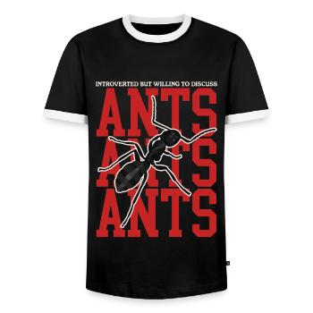 Ant Ant Farm Formicarium Ants Gift - Men's Ringer Shirt - black/white - Front - AI Model Female 172 light (172cm) & AI Model Male 178 light (178cm)
