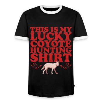 Chasseur Chasse Hunt Huntress Permis de Chasse Cadeau - T-shirt contrasté Homme - noir/blanc - Devant - AI Model Female 172 light (172cm) & AI Model Male 178 light (178cm)