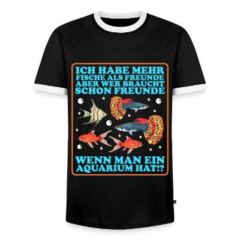 Aquaristik Aquarium Aquarianer Zierfisch Geschenk - Männer Kontrast-T-Shirt - Schwarz/Weiß - Vorne - AI Model Female 172 light (172cm) & AI Model Male 178 light (178cm)