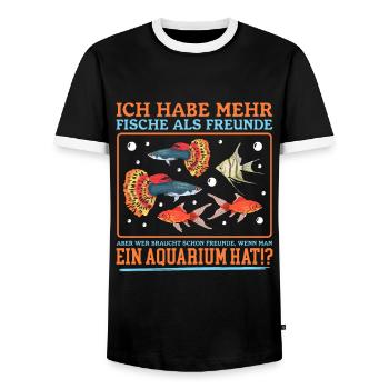 Aquarium Aquaristik Aquarianer Zierfisch Geschenk - Männer Kontrast-T-Shirt - Schwarz/Weiß - Vorne - AI Model Female 172 light (172cm) & AI Model Male 178 light (178cm)