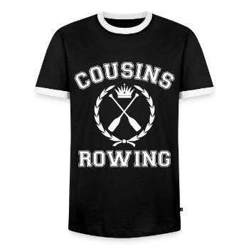 Cousins Rudern TSITP Passender Cousin - Männer Kontrast-T-Shirt - Schwarz/Weiß - Vorne - AI Model Female 172 light (172cm) & AI Model Male 178 light (178cm)