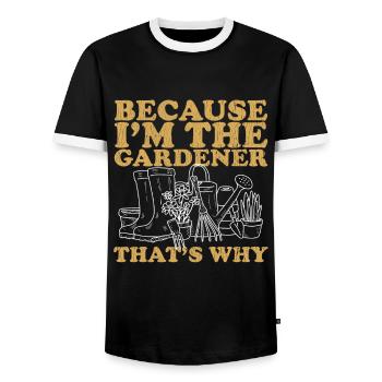 Garden Home Gardener Gardener Gardener Gardening Gift - Men's Ringer Shirt - black/white - Front - AI Model Female 172 light (172cm) & AI Model Male 178 light (178cm)