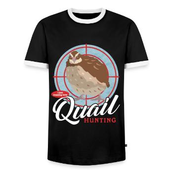 Chasse, caille, caille, caille, chasseur, cadeau - T-shirt contrasté Homme - noir/blanc - Devant - AI Model Female 172 light (172cm) & AI Model Male 178 light (178cm)