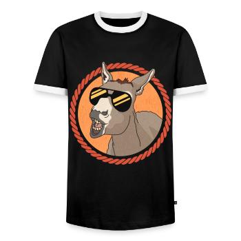 Esel Eselbesitzer Eselchen Eselliebhaber Geschenk - Männer Kontrast-T-Shirt - Schwarz/Weiß - Vorne - AI Model Female 172 light (172cm) & AI Model Male 178 light (178cm)