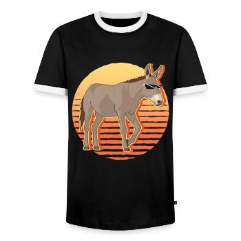 Esel Eselchen Eselbesitzer Eselliebhaber Geschenk - Männer Kontrast-T-Shirt - Schwarz/Weiß - Vorne - AI Model Female 172 light (172cm) & AI Model Male 178 light (178cm)