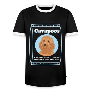 Chien Cavapoo | Cadeau du propriétaire de chien Cavoodle - T-shirt contrasté Homme - noir/blanc - Devant - AI Model Female 172 light (172cm) & AI Model Male 178 light (178cm)