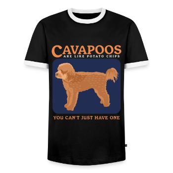 Cavapoo Dogs Cavoodle Dog Owner Cadeau - T-shirt contrasté Homme - noir/blanc - Devant - AI Model Female 172 light (172cm) & AI Model Male 178 light (178cm)