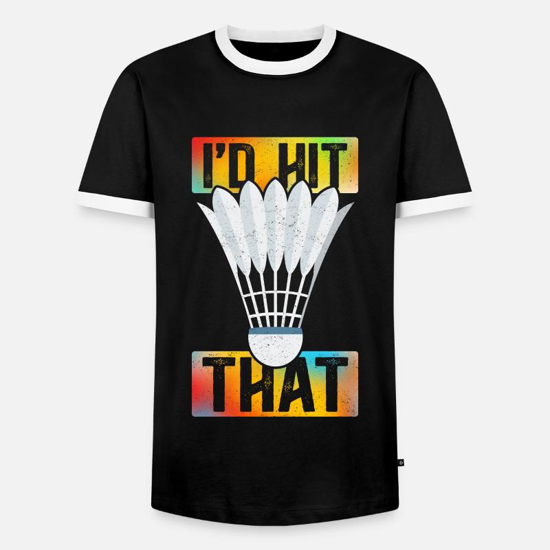 Badminton Badminton Player Gift - Men's Ringer Shirt - black/white