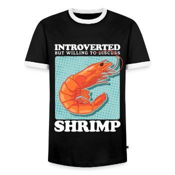 Crab Shrimp Crab Lover Crab Gift - Men's Ringer Shirt - black/white - Front - AI Model Female 172 light (172cm) & AI Model Male 178 light (178cm)
