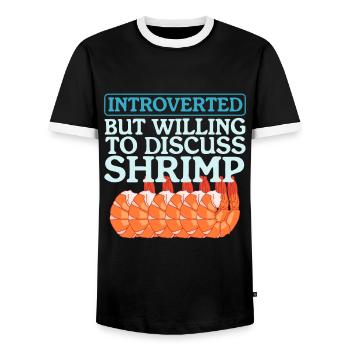 Crab Shrimp Crab Crab Lover Gift - Men's Ringer Shirt - black/white - Front - AI Model Female 172 light (172cm) & AI Model Male 178 light (178cm)