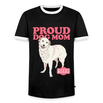 Maman Bouvier des Pyrénées | Cadeau du propriétaire de chien - T-shirt contrasté Homme - noir/blanc - Devant - AI Model Female 172 light (172cm) & AI Model Male 178 light (178cm)