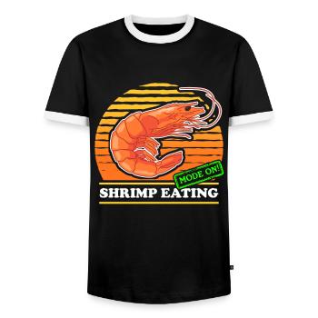 Crab Crab Lover Shrimp Crab Gift - Men's Ringer Shirt - black/white - Front - AI Model Female 172 light (172cm) & AI Model Male 178 light (178cm)