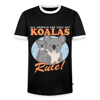 Koala Koala Bear Koala Bear Koalas Gift - Men's Ringer Shirt - black/white - Front - AI Model Female 172 light (172cm) & AI Model Male 178 light (178cm)