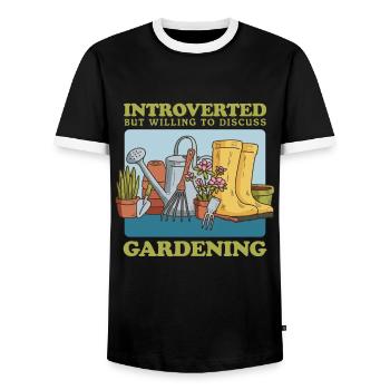 Garden, hobby gardener, gardening, gardener, gift - Men's Ringer Shirt - black/white - Front - AI Model Female 172 light (172cm) & AI Model Male 178 light (178cm)