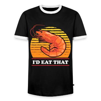 Crab Shrimp Crab Crab Lover Gift - Men's Ringer Shirt - black/white - Front - AI Model Female 172 light (172cm) & AI Model Male 178 light (178cm)