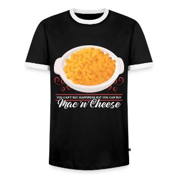 Macaroni and Cheese Mac and Cheese Gift - Men's Ringer Shirt - black/white - Front - AI Model Female 172 light (172cm) & AI Model Male 178 light (178cm)