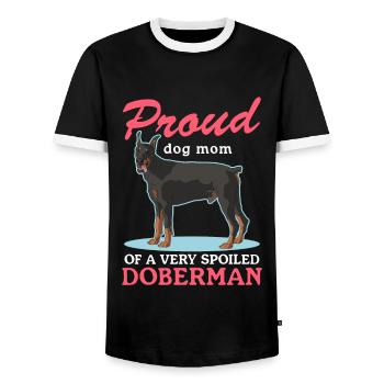Doberman Mom Dog Owner Dog Mom Gift - T-shirt contrasté Homme - noir/blanc - Devant - AI Model Female 172 light (172cm) & AI Model Male 178 light (178cm)