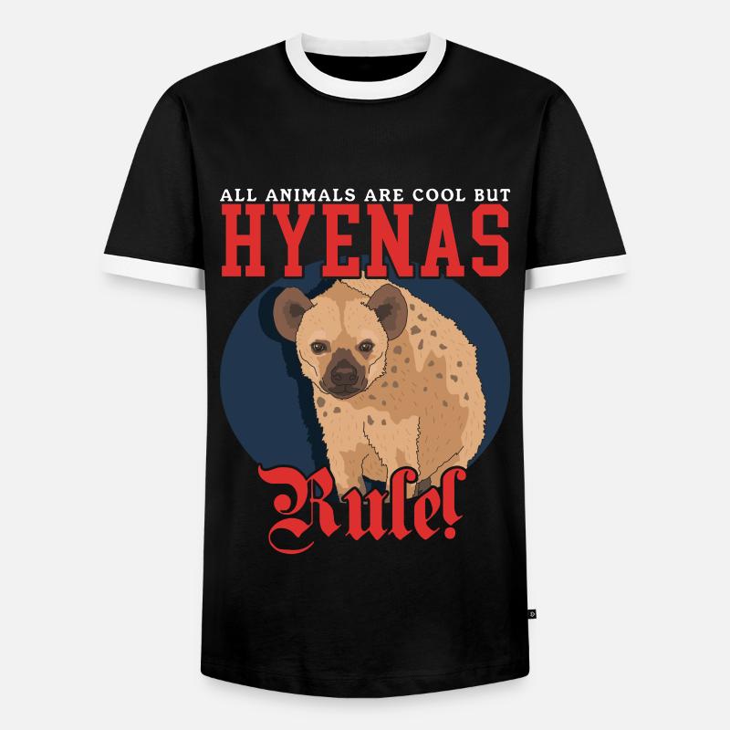 Hyäne Hyänen Tüpfelhyäne Geschenk - Männer Kontrast-T-Shirt - Schwarz/Weiß