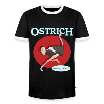 Strauß Vogel | Straußenliebhaber Strauße Geschenk - Männer Kontrast-T-Shirt - Schwarz/Weiß - Vorne - AI Model Female 172 light (172cm) & AI Model Male 178 light (178cm)