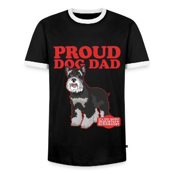 Miniature Schnauzer Dad | Schnauzer Dog Daddy Gift - Men's Ringer Shirt - black/white - Front - AI Model Female 172 light (172cm) & AI Model Male 178 light (178cm)