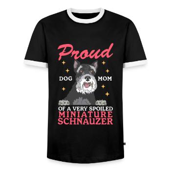 Miniature Schnauzer Mom Schnauzer Dogs Gift - Men's Ringer Shirt - black/white - Front - AI Model Female 172 light (172cm) & AI Model Male 178 light (178cm)
