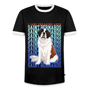 Bernhardiner Hund St. Bernhardshund Geschenk - Männer Kontrast-T-Shirt - Schwarz/Weiß - Vorne - AI Model Female 172 light (172cm) & AI Model Male 178 light (178cm)