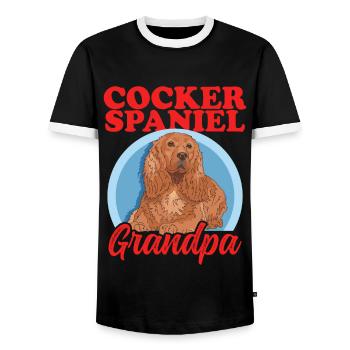 Cocker Spaniel grand-père chiens Cocker Spaniel cadeau - T-shirt contrasté Homme - noir/blanc - Devant - AI Model Female 172 light (172cm) & AI Model Male 178 light (178cm)