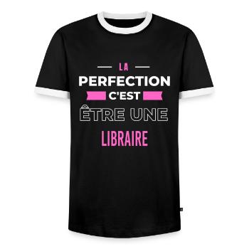 Fier d'être un légendaire GARDE CHASSE HUMOUR - T-shirt contrasté Homme - noir/blanc - Devant - AI Model Female 172 light (172cm) & AI Model Male 178 light (178cm)