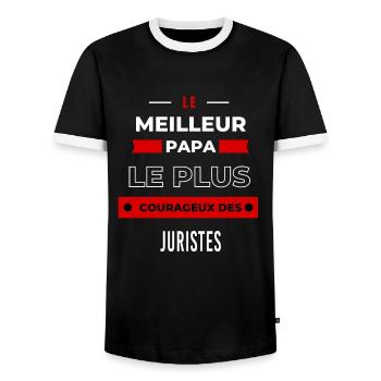 Le meilleur papa, le plus courageux des Juristes - T-shirt contrasté Homme - noir/blanc - Devant - AI Model Female 172 light (172cm) & AI Model Male 178 light (178cm)