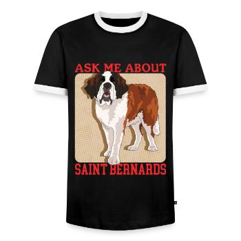 Bernhardiner Hunde St. Bernhardshund Geschenk - Männer Kontrast-T-Shirt - Schwarz/Weiß - Vorne - AI Model Female 172 light (172cm) & AI Model Male 178 light (178cm)
