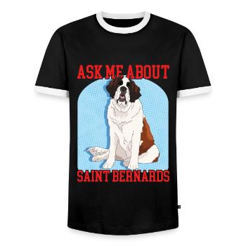 Bernhardiner Hund St. Bernhardshund Geschenk - Männer Kontrast-T-Shirt - Schwarz/Weiß - Vorne - AI Model Female 172 light (172cm) & AI Model Male 178 light (178cm)