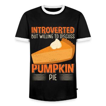 Pumpkin Pie Pumpkin Pie Gift - Men's Ringer Shirt - black/white - Front - AI Model Female 172 light (172cm) & AI Model Male 178 light (178cm)