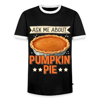 Pumpkin Pie American Pumpkin Pie Gift - Men's Ringer Shirt - black/white - Front - AI Model Female 172 light (172cm) & AI Model Male 178 light (178cm)