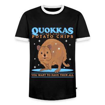 Quokka Kurzschwanzkänguru Quokkas Geschenk - Männer Kontrast-T-Shirt - Schwarz/Weiß - Vorne - AI Model Female 172 light (172cm) & AI Model Male 178 light (178cm)