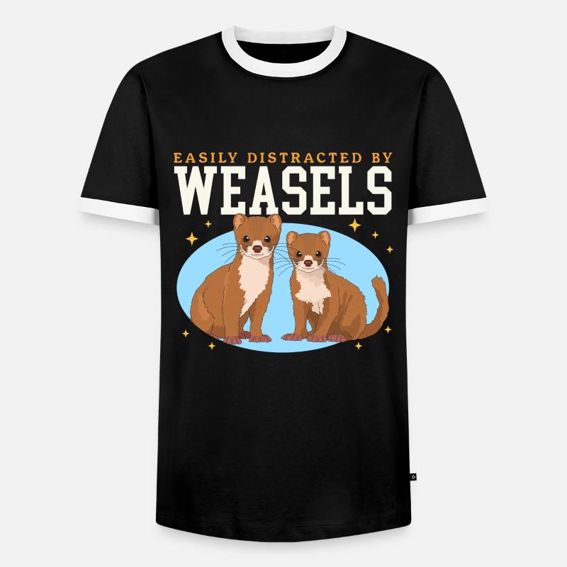 Weasel Hermännchen Dwarf Weasel Gift - Men's Ringer Shirt - black/white