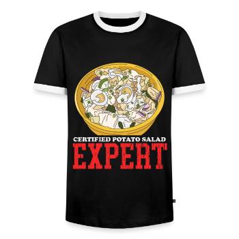 Kartoffelsalat Experte Härdöpfelsalat Geschenk - Männer Kontrast-T-Shirt - Schwarz/Weiß - Vorne - AI Model Female 172 light (172cm) & AI Model Male 178 light (178cm)