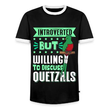 Quetzal Vögel Guatemala Vogel Geschenk - Männer Kontrast-T-Shirt - Schwarz/Weiß - Vorne - AI Model Female 172 light (172cm) & AI Model Male 178 light (178cm)