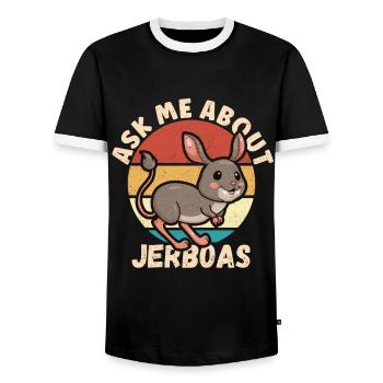 Souris sauteuses Souris sauteuses Desert Jumping Mouse cadeau - T-shirt contrasté Homme - noir/blanc - Devant - AI Model Female 172 light (172cm) & AI Model Male 178 light (178cm)
