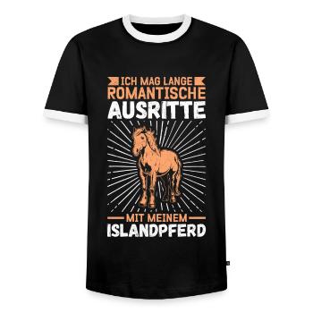 Cheval islandais poney islandais Isi cadeau - T-shirt contrasté Homme - noir/blanc - Devant - AI Model Female 172 light (172cm) & AI Model Male 178 light (178cm)