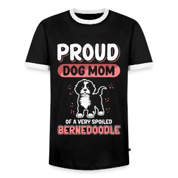 Bernedoodle Mom Dog Owner Dog Mom Gift - Men's Ringer Shirt - black/white - Front - AI Model Female 172 light (172cm) & AI Model Male 178 light (178cm)